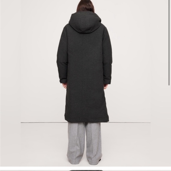 Last chance !NWT! Banana Republic Coal Black Flannel Long Puffer Coat - Medium - Picture 6 of 11